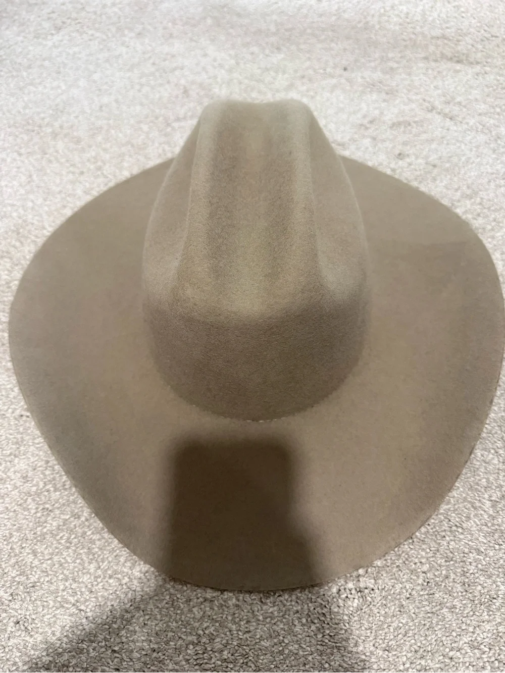 Wide Brim Felt Fedora Hat - Taupe